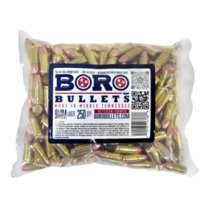 Boro Bullets 9 mm Luger 124 Grain 250 Rounds